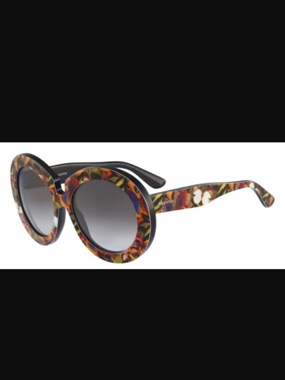 RARE Valentino Butterfly Print  Round Sunglasses - Picture 5 of 5